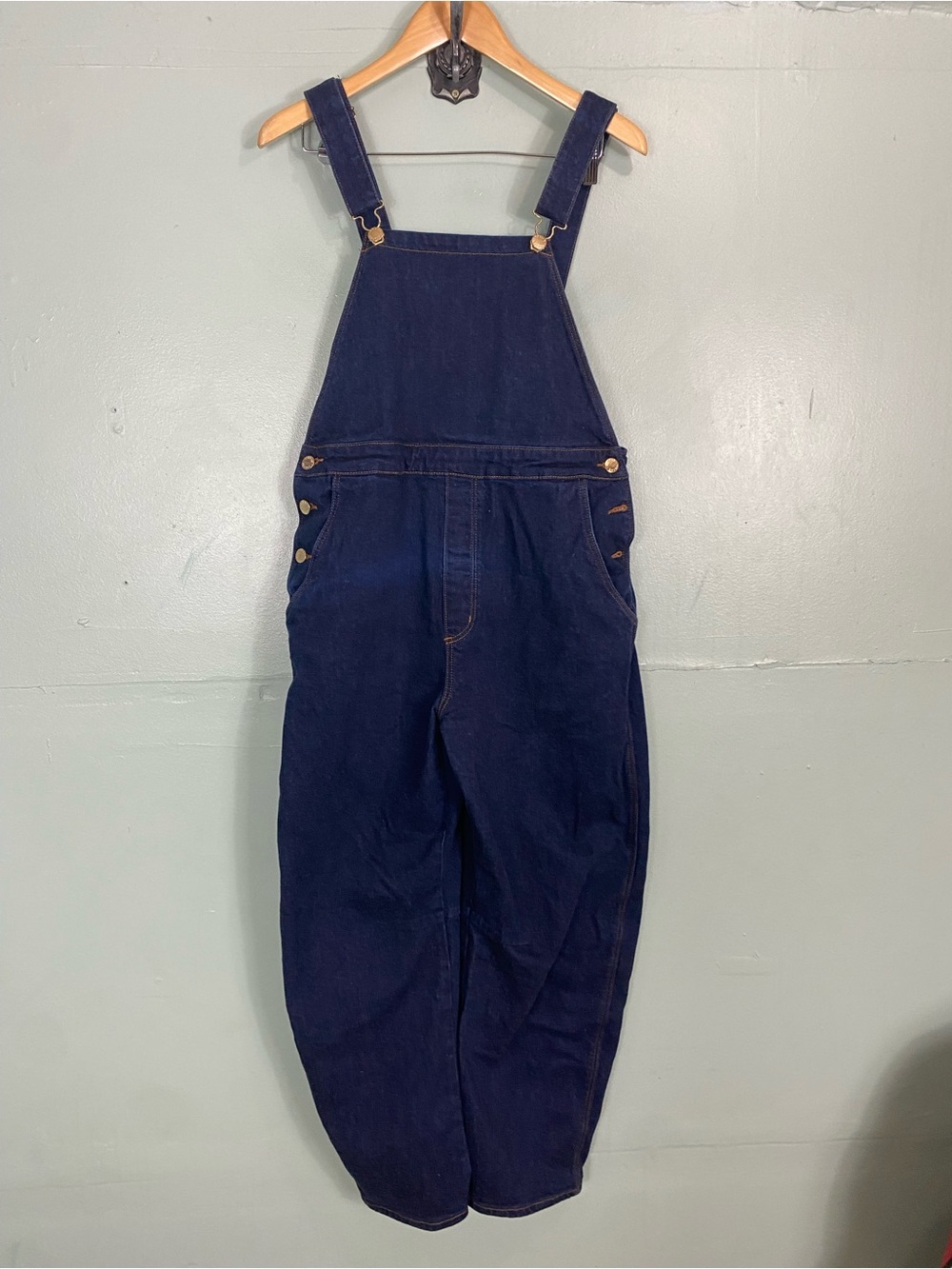 Rollas Barrel Leg Overalls Blue Denim XL 14